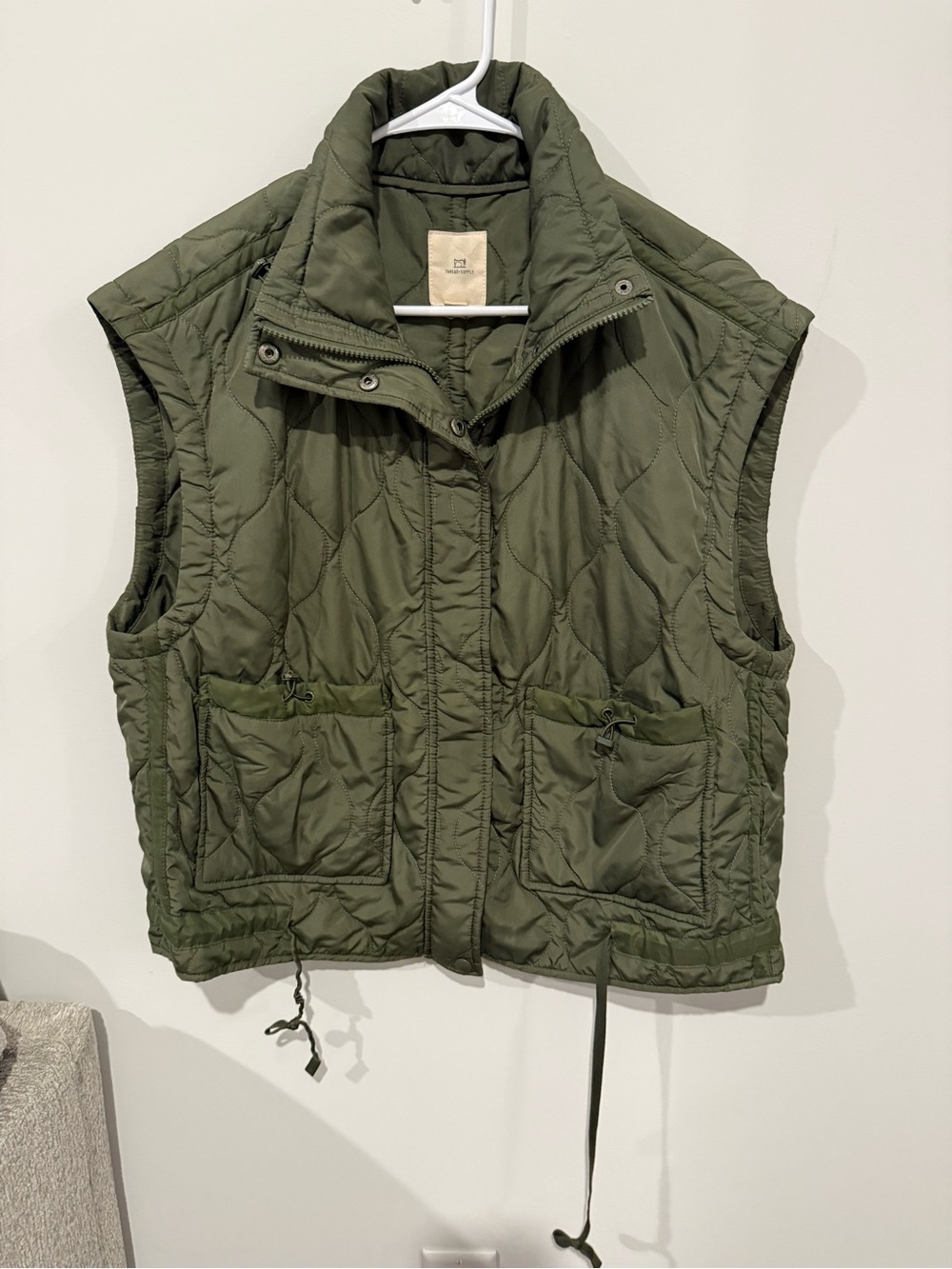 Thread & Supply Olive Green Quilted Vest - M